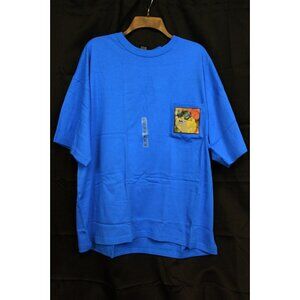 VTG 90's Warner Bros T-Shirt sz XL Blue 3D Taz Devil Looney Tunes Cartoon Pocket